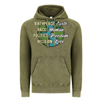 Vintage Olive birthplace earth race human politics freedom religion love equality al Vintage Hoodie - linhVisuals