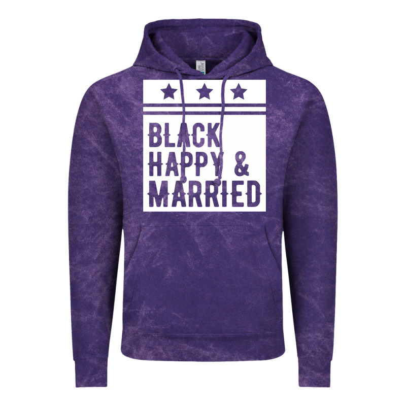 Black Happy & Married Funny Wedding Gifts Vintage Hoodie by linhVisuals | Teevron
