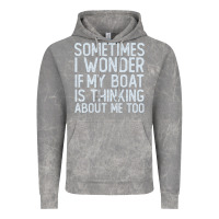 Cloud Rock boating funny if my boat is thinking about me too funny pontoon boat l Vintage Hoodie - linhVisuals