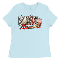 Baby Blue love baseball Ladies Tee - FaDigitalArtStudio