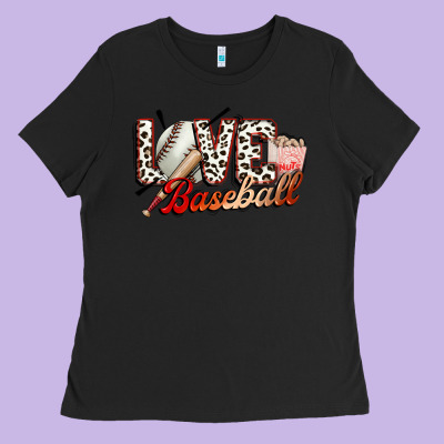Love Baseball Ladies Tee Designed By Fadigitalartstudio