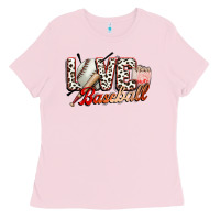Bubblegum Pink love baseball Ladies Tee - FaDigitalArtStudio