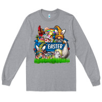 Heather Grey Easter truck Long Sleeve Tee - CowhideDigitalArt