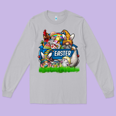 Easter Truck Long Sleeve Tee Designed By Cowhidedigitalart