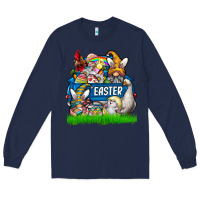 Navy Easter truck Long Sleeve Tee - CowhideDigitalArt