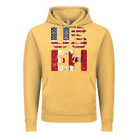 Vintage Mustard canada us eh american canadian flag vintage america colors patriotic g Vintage Hoodie - linhVisuals