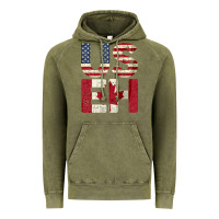 Vintage Olive canada us eh american canadian flag vintage america colors patriotic g Vintage Hoodie - linhVisuals