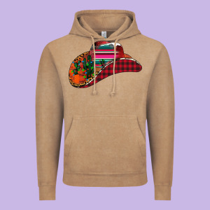 Christmas Cowboy Vintage Hoodie Designed By Cowhidedigitalart