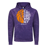 Cloud Purple christian basketball i can do all things through christ philippians 41 Vintage Hoodie - linhVisuals