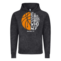 Vintage Black christian basketball i can do all things through christ philippians 41 Vintage Hoodie - linhVisuals