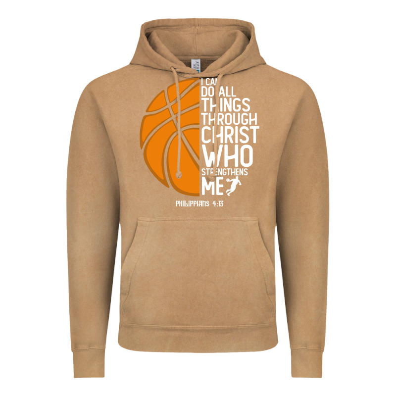 Christian Basketball I Can Do All Things Through Christ Philippians 41 Vintage Hoodie by linhVisuals | Teevron