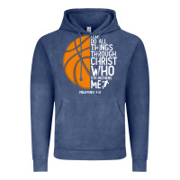 Vintage Denim christian basketball i can do all things through christ philippians 41 Vintage Hoodie - linhVisuals