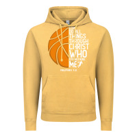 Vintage Mustard christian basketball i can do all things through christ philippians 41 Vintage Hoodie - linhVisuals