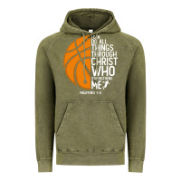 Vintage Olive christian basketball i can do all things through christ philippians 41 Vintage Hoodie - linhVisuals