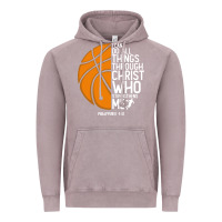 Vintage Zinc christian basketball i can do all things through christ philippians 41 Vintage Hoodie - linhVisuals