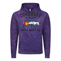 Cloud Purple colorado is calling and i must go state flag with wild bear Vintage Hoodie - linhVisuals