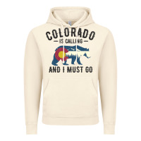 Vintage Artic colorado is calling and i must go state flag with wild bear Vintage Hoodie - linhVisuals