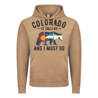 Vintage Coffee colorado is calling and i must go state flag with wild bear Vintage Hoodie - linhVisuals