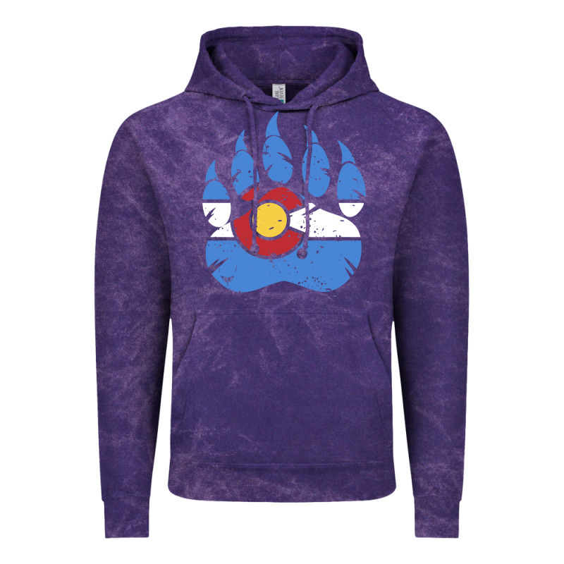 Colorado State Flag Bear Paw Print Pocket Place Vintage Hoodie by linhVisuals | Teevron