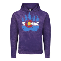 Cloud Purple colorado state flag bear paw print pocket place Vintage Hoodie - linhVisuals