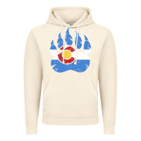 Vintage Artic colorado state flag bear paw print pocket place Vintage Hoodie - linhVisuals