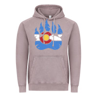 Vintage Zinc colorado state flag bear paw print pocket place Vintage Hoodie - linhVisuals