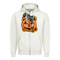 Oatmeal Heather sunflower pumpkin Zipper Hoodie - JahusDesignShop