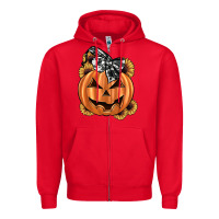 Red sunflower pumpkin Zipper Hoodie - JahusDesignShop