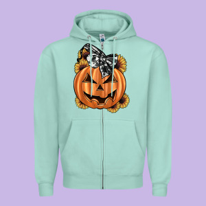 Sunflower Pumpkin Zipper Hoodie Designed By Jahusdesignshop