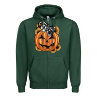 Sports Green sunflower pumpkin Zipper Hoodie - JahusDesignShop