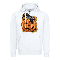 White sunflower pumpkin Zipper Hoodie - JahusDesignShop