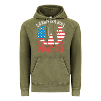 Vintage Olive crawfish boil master american  flag us big red lobster design Vintage Hoodie - linhVisuals