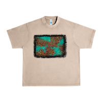 French Oak western leopard turquoise glitter tooled leather Urban Heavy Tee - FaDigitalArtStudio