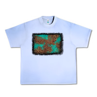 Grape Ice western leopard turquoise glitter tooled leather Urban Heavy Tee - FaDigitalArtStudio