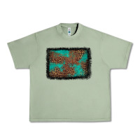 Oil Green western leopard turquoise glitter tooled leather Urban Heavy Tee - FaDigitalArtStudio