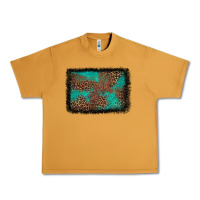 Peanut Butter western leopard turquoise glitter tooled leather Urban Heavy Tee - FaDigitalArtStudio