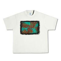 Pistachio western leopard turquoise glitter tooled leather Urban Heavy Tee - FaDigitalArtStudio