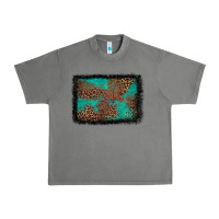 Tornado western leopard turquoise glitter tooled leather Urban Heavy Tee - FaDigitalArtStudio
