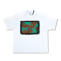White western leopard turquoise glitter tooled leather Urban Heavy Tee - FaDigitalArtStudio