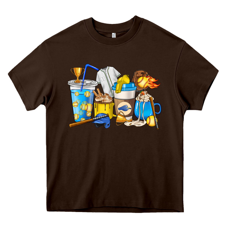 Softball Coffee Cups Heavy Core Tee by HowdyJamesFarm | Teevron