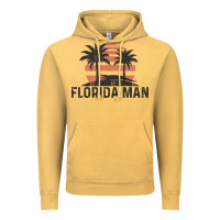 Vintage Mustard florida man state funny meme vintage palm trees and sunset retro sun Vintage Hoodie - linhVisuals