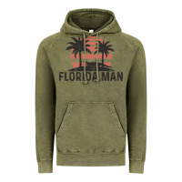 Vintage Olive florida man state funny meme vintage palm trees and sunset retro sun Vintage Hoodie - linhVisuals