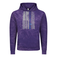 Cloud Purple fishing american flag vintage fishing rod patriotic 4ht of july gift f Vintage Hoodie - linhVisuals