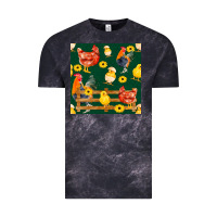 Cloud Black farm life seamless pattern Vintage Tee - FaDigitalArtStudio
