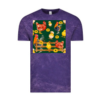 Cloud Purple farm life seamless pattern Vintage Tee - FaDigitalArtStudio