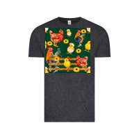 Vintage Black farm life seamless pattern Vintage Tee - FaDigitalArtStudio