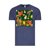 Vintage Denim farm life seamless pattern Vintage Tee - FaDigitalArtStudio