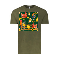 Vintage Olive farm life seamless pattern Vintage Tee - FaDigitalArtStudio