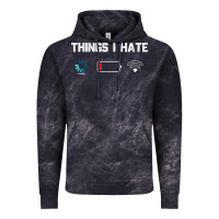 Cloud Black funny things i hate low battery and wifi connection Vintage Hoodie - linhVisuals