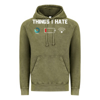 Vintage Olive funny things i hate low battery and wifi connection Vintage Hoodie - linhVisuals